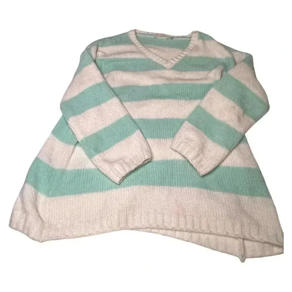 Soft Surroundings Women's XL Striped V-Neck Pullover Sweater Multicolor - Picture 1 of 9